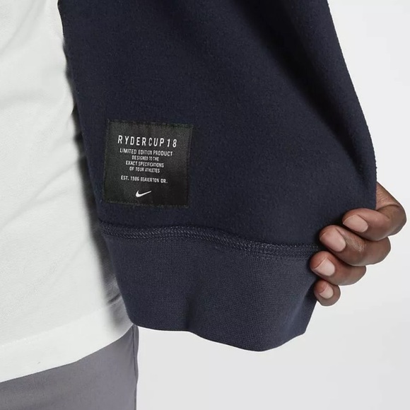 NEW Nike Dri-Fit Navy Blue Limited Edition 2018 Ryder Cup Cardigan - Picture 4 of 12